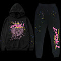 Sp5der P*nk Black Hoodie Set DripHaus