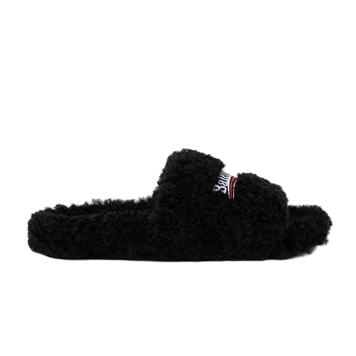 Balenciaga Furry Slide Black Trillo DXB