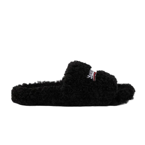Balenciaga Furry Slide Black Trillo DXB