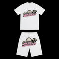 Trapstar Shooters Short Set White/Pink DripHaus