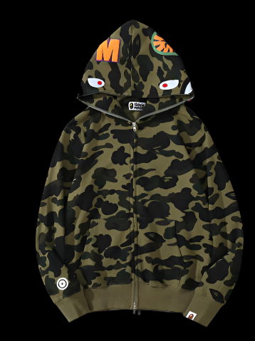 Bape Zip Up Hoodie Camo Green DripHaus