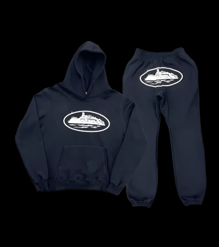 Corteiz Alcatraz Black Hoodie Set DripHaus