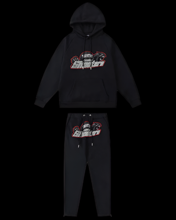 Trapstar Shooters Black & Red Hoodie Set DripHaus