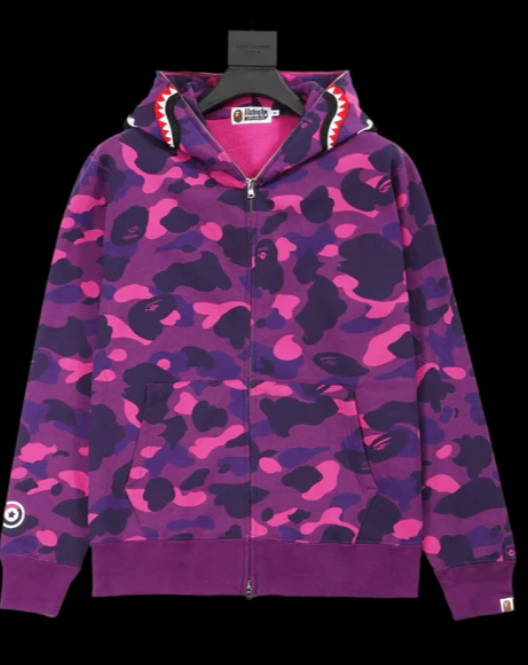 Bape Zip Up Hoodie Purple DripHaus
