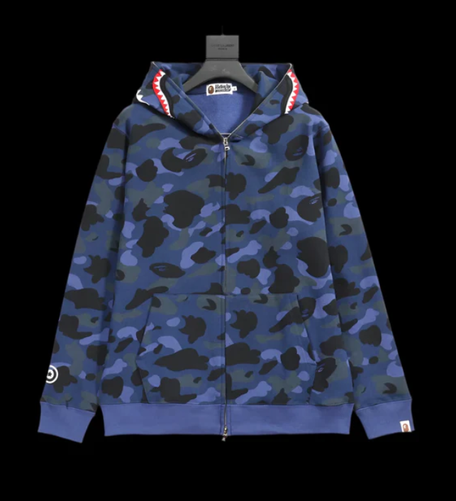 Bape Zip Up Hoodie Navy DripHaus