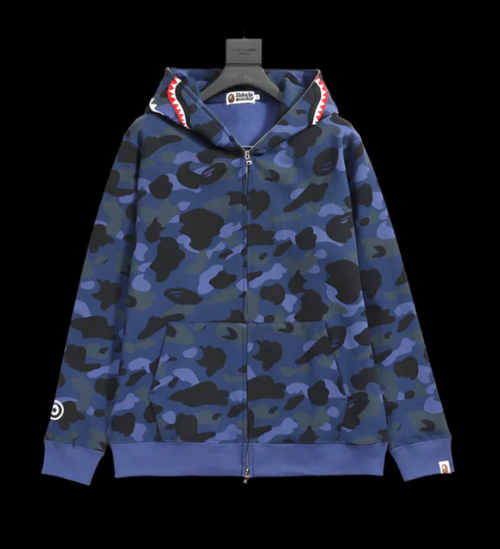 Bape Zip Up Hoodie Navy DripHaus