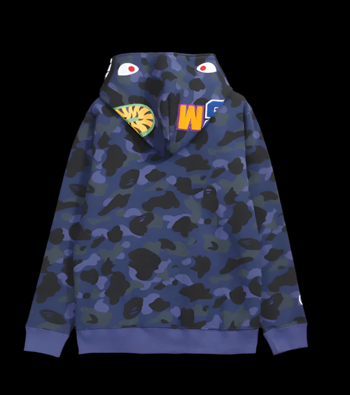 Bape Zip Up Hoodie Navy DripHaus