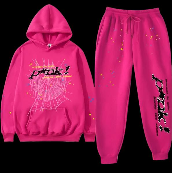 Sp5der Hoodie Set Pink DripHaus