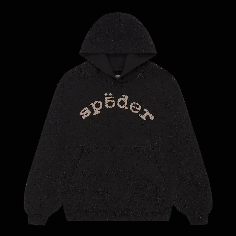 Rhinestone Sp5der Hoodie Black DripHaus